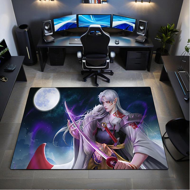Sesshoumaru  Carpet Office Decorative Carpet For Living Room Bedroom Door Mat Floor Rug Computer Chair Area Rug perfect holiday gift