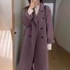 Женское мягкое элегантное шерстяное пальто средней длины шерстяная верхняя одежда осень зима