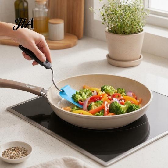 Compact Kitchen Spatula Fried Eggs Spatula, Adjustable Angles Design, Non-Stick Flexible Turner Non-stick Pan Heat Resistant Silicone Cooking