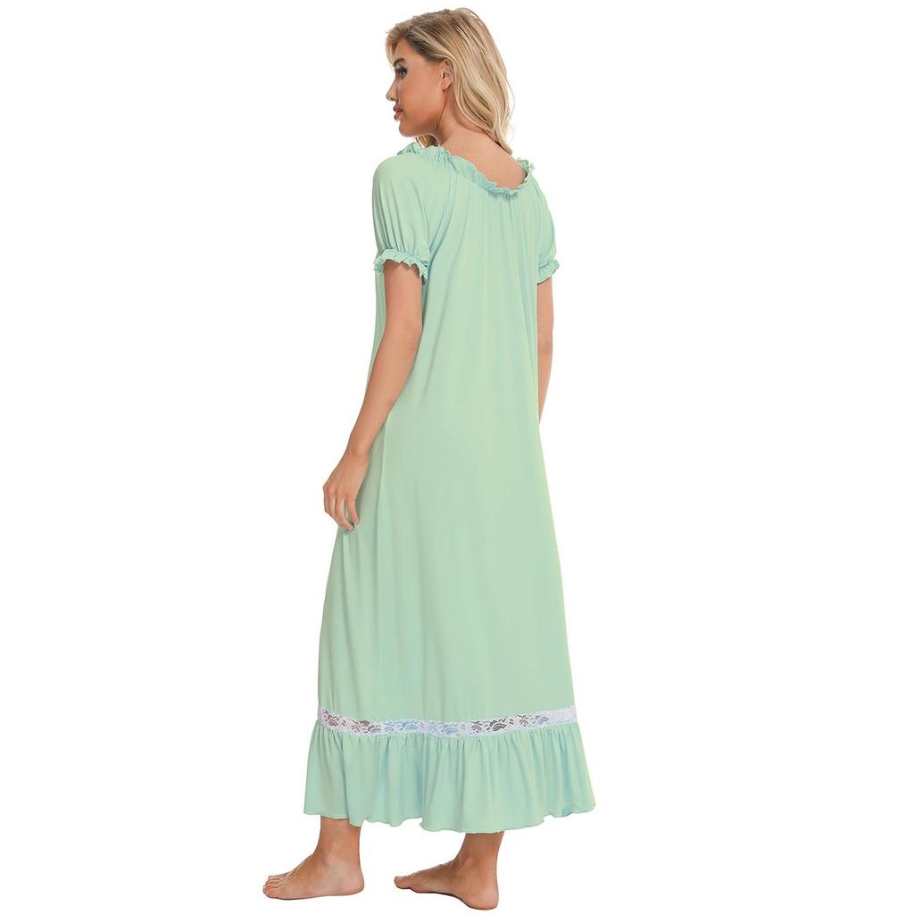 Pajamas for Women Short Sleeve Night Sleep Dress Comfy Loose Casual Lounge Wear Spring Summer Autumn Nightgowns