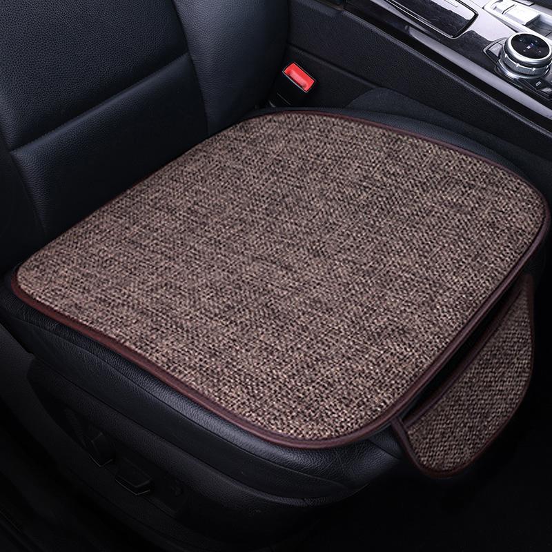Чехол на подушку сиденья автомобиля, всесезонный, универсальный, льняной, противоскользящий, дышащий, внутренняя подушка для мужчин и женщин, передняя и задняя подушка для спинки сиденья автомобиля