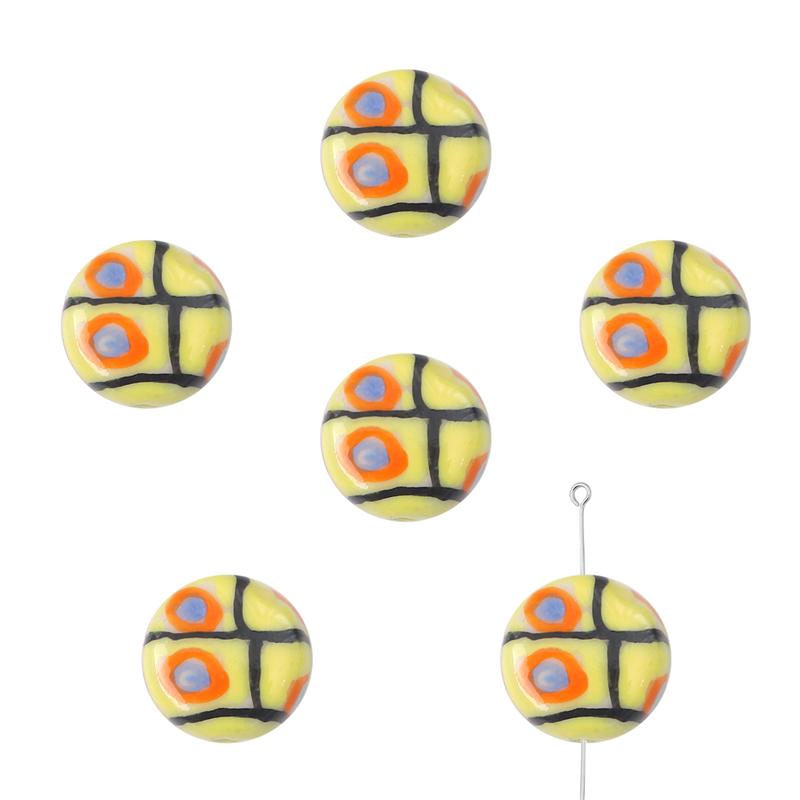 2 шт./пакет, ручная роспись, 15 мм, керамические фарфоровые бусины, цветочные сердечки, очаровательные бусины, свободные бусины-разделители для ожерелья, сережек, сделай сам, изготовление ювелирных изделий