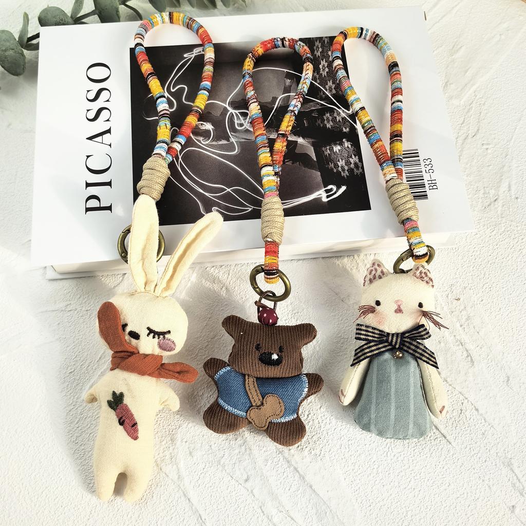 Ручная работа Тканевый Мультяшный Кулон Кукла Брелок Аксессуары для Сумки Милая Коллекция Ювелирных Изделий с Животными