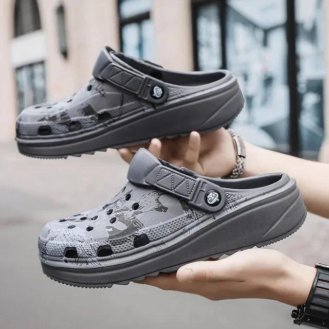 Мужские тапочки на камуфляжной платформе, уличные летние сабо, женские пляжные сандалии, мужские мягкие домашние шлепанцы из ЭВА, домашние шлепанцы для влюбленных