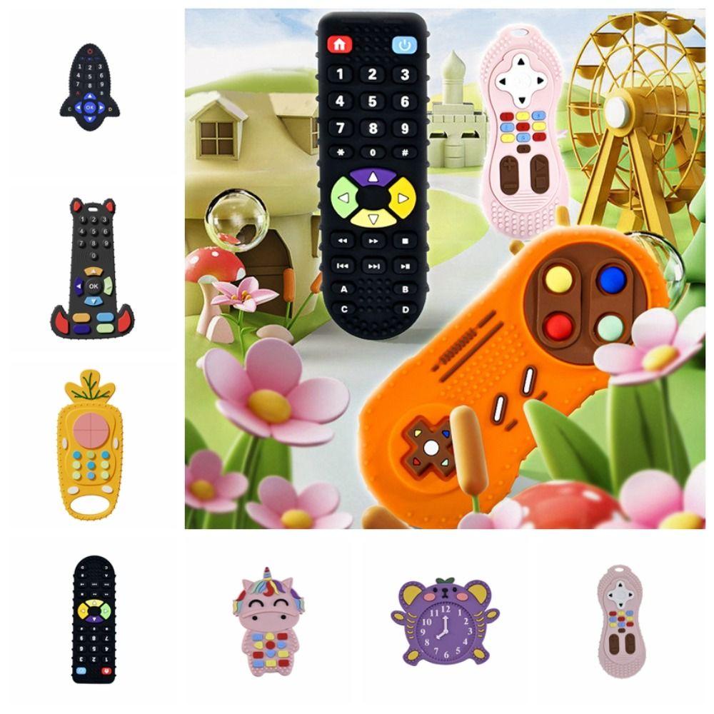 Силиконовые детские силиконовые игрушки для прорезывания зубов с дистанционным управлением, игрушка для прорезывания зубов, детские игрушки