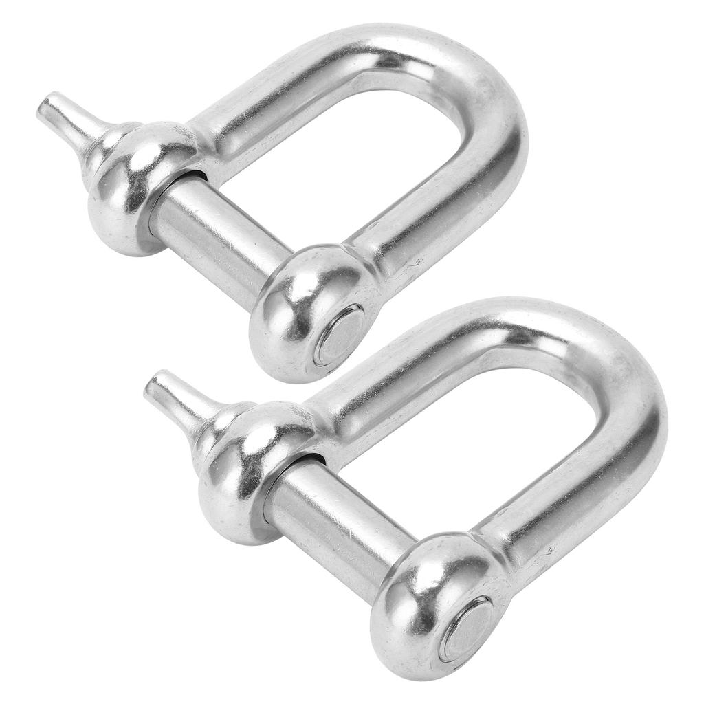 2pcs M20 Screw Pin Anchor Shackle 304 Stainless Steel Heavy Duty DShape Shackle for Camping