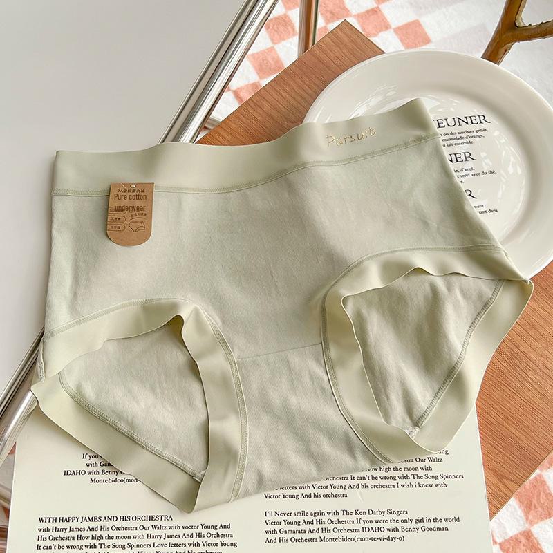 Женское нижнее белье из чистого хлопка категории А — антибактериальное, со средней/высокой талией, бесшовное и удобное, облегающее бедра