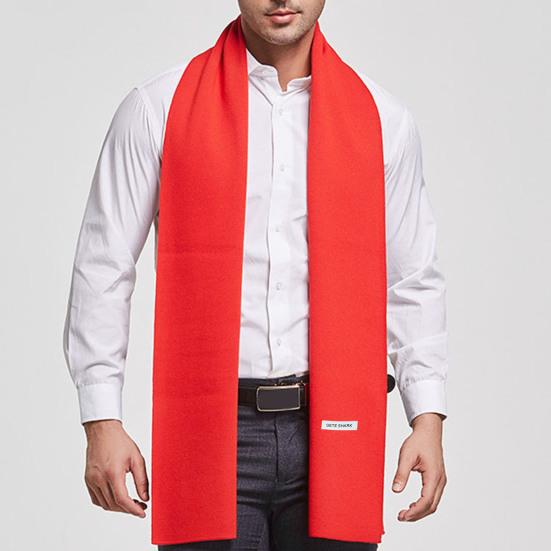 Зимний теплый мужской шарф, однотонный длинный шарф из искусственного кашемира, модный мягкий шарф, шаль, официальная повседневная одежда