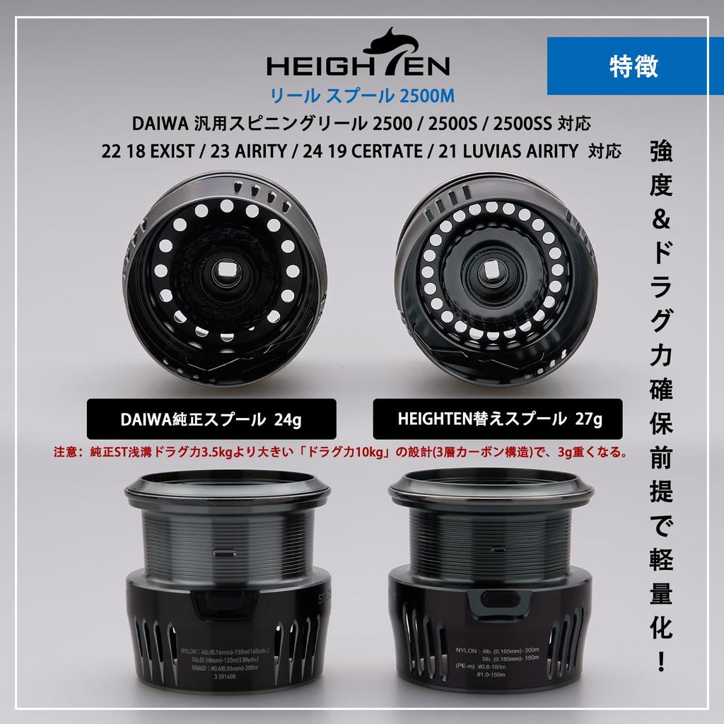 Катушка HEIGHTEN Сменная шпуля Daiwa Совместима с 2500 2500S 2500SS EXIST AIRITY CERTATE LUVIAS AIRITY Совместима с серией LT2500M цвет
