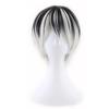 Мужской смешанный черно-белый градиентный модный парик с короткими волосами