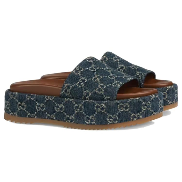 Gucci Женская платформа-сабо 'Allover Gg Denim' Женская 623212 2KQ00 4402