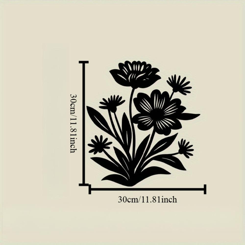 Металлический декор для стены с лазерной резкой, Цветочная подвесная композиция, Подарок для дома и сада, Железная цветочная скульптура, Плакетка
