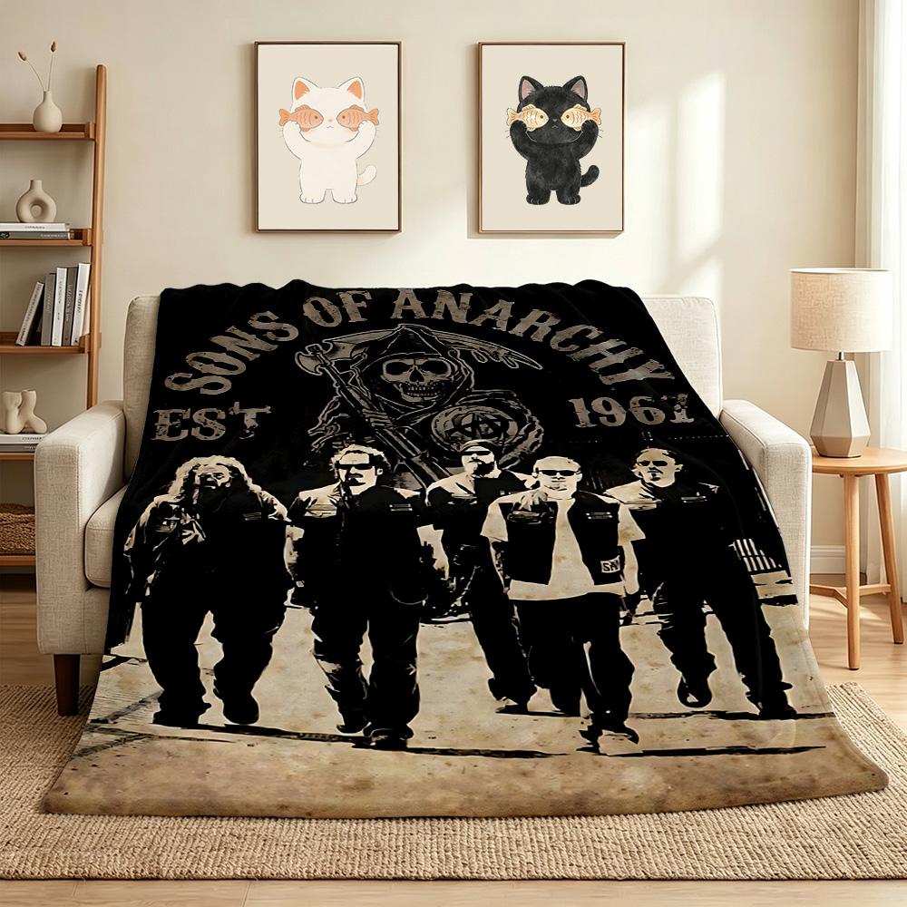Sons Anarchy Flannel Blanket Throw Blanket Soft Warm Sofa Bed Camping Home Decor Unique Christmas Gift C921132
