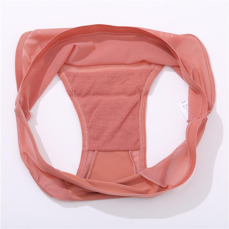 Women's Briefs Low Waist Mesh Solid Color Briefs Cotton Crotch Briefs Sexy Ladies Underwear