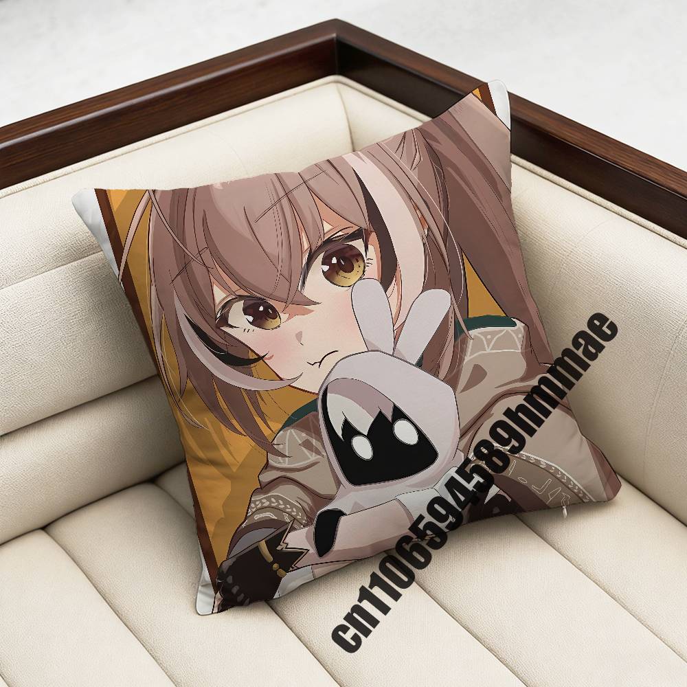 For N-Nanashi Mumei Moom Throw Pillow Case Sham 45X45Cm 35X35Cm Square Bedroom Pillowcase Cushion Cover
