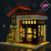 1512Pcs Creative Expert Moc Time Coffee Home Corner Cafe Shop Street View Brick Modular House Model Building Blocks Toys