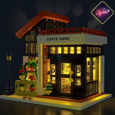 1512 шт., креативный эксперт, Moc Time, кофе, домашний уголок, кафе, магазин, вид на улицу, кирпичный модульный дом, модель строительных блоков, игрушки