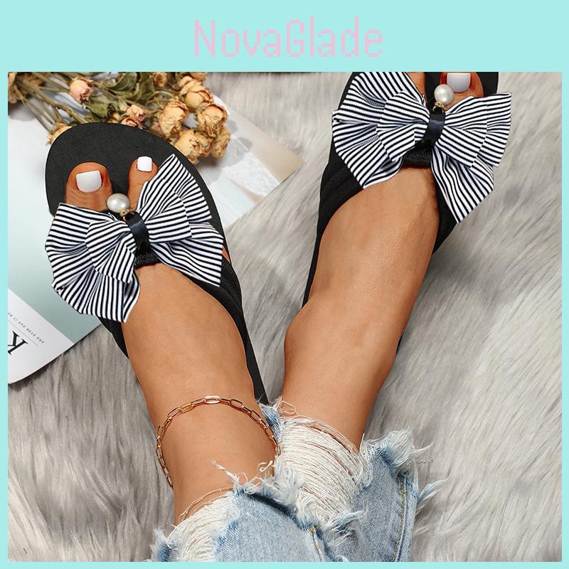 Summer Womens Flip Flops With Butterfly Knot For Beach And Casual Wear