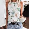 Модные летние топы с цветочным принтом 3D для женщин в стиле Харадзюку, свободный жилет с круглым вырезом и открытыми плечами без рукавов, женская майка