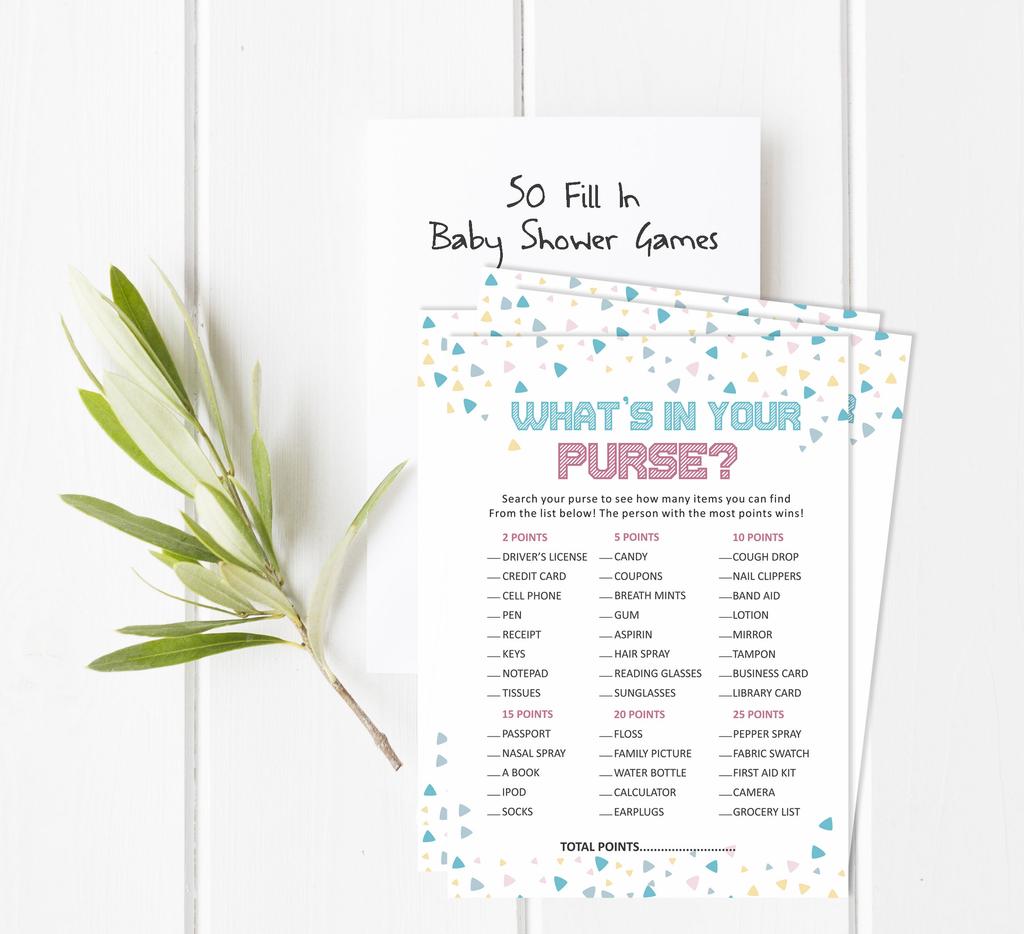 Inkdotpot Gender Reveal Baby Shower Game Set Of 50 BabyA AlphabetA ABCA Game Ita s A Boy Ita s A Girl Party