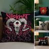 Rock Band s-Slipknot Аниме Наволочка Подушка против пылевых клещей Подушка Невидимая молния Шелковистый короткий плюш Чехол для диванной подушки
