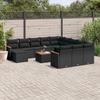 VidaXL Garden Lounge Set with Cushions 9 Pcs, Patio Sofas, Patio Furniture Set, Outdoor Furniture, Black 3270931