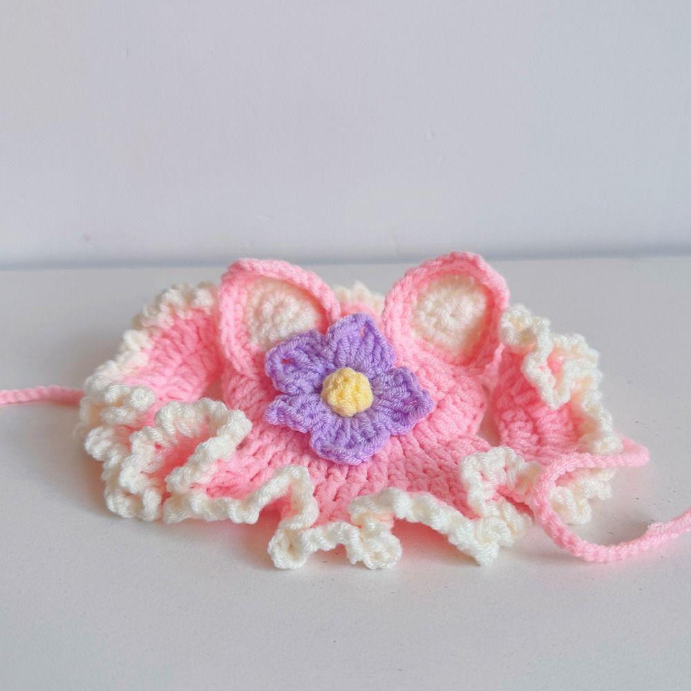 Изысканная эластичная вязаная шапка для щенков и котят, забавная шапка для питомцев ручной работы, головной убор для косплея на вечеринку для питомцев, вечеринка