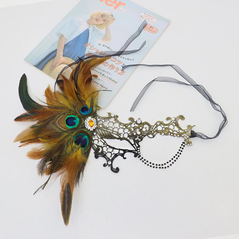 Feathers Design Half-Face Lace Mask Seductive Style Masquerade Feather Mask Fancy Prom Cosplay Masquerade Mask