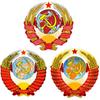 Tri Mishki W1211 CCCP Coat of Arms of The Soviet Union At Different Times Car Sticker PVC Decals Sticker On Car Bumper Laptop