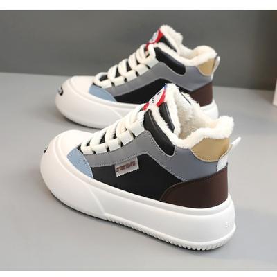 2024 Зимняя Уличная Плюшевая Теплая Обувь Женская Спортивная На Платформе Толстой Подошве Увеличение Хлопковая Обувь Кроссовки Женские Ботинки Ботильоны