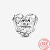 Настоящее серебро 925 пробы, подвеска «Мама на миллион сердец», подходит для оригинального модного браслета и браслета, ювелирные изделия своими руками для матери, подарок