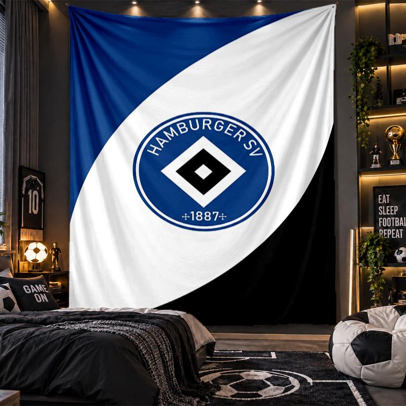 Wall Hanging Tapestry Hamburger SV Football Print Cloth for Living Room Bedroom Home Decor