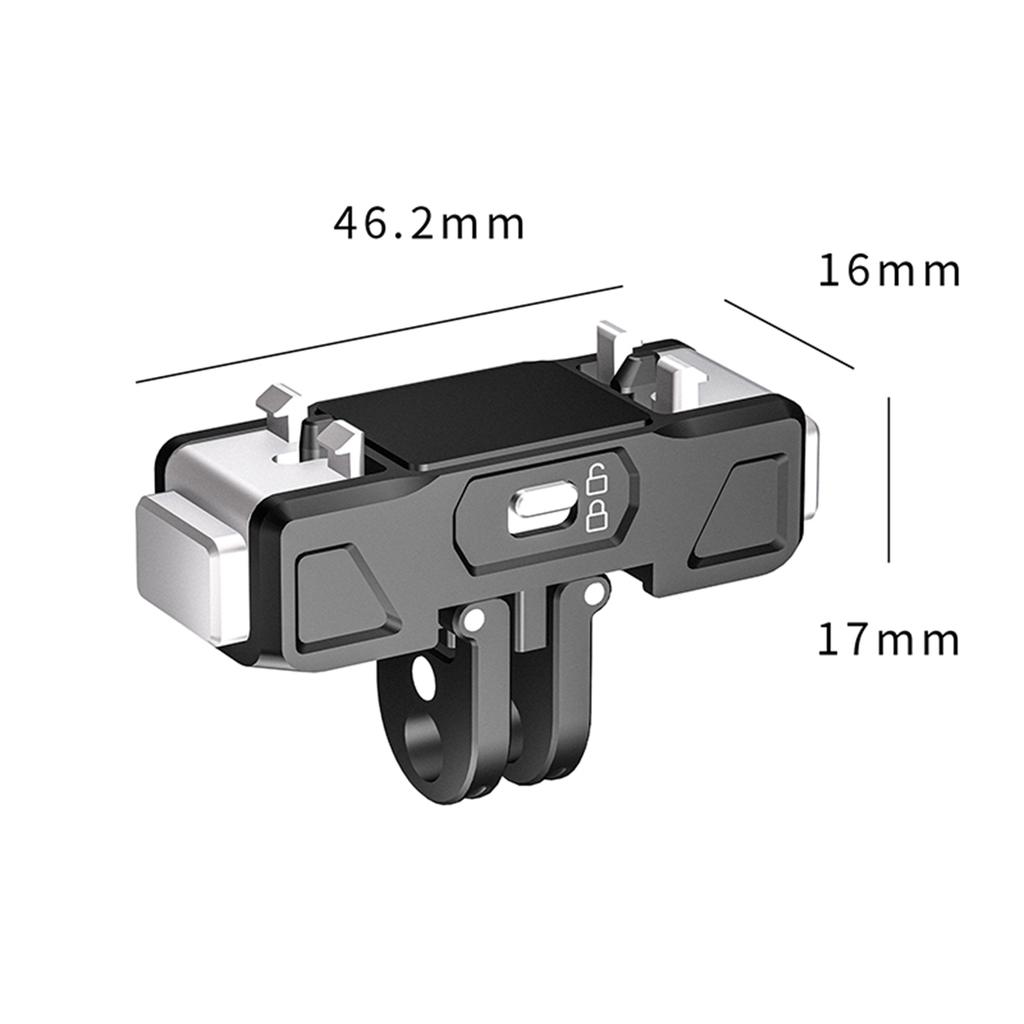 Magnetic Adapter Mount Aluminum Alloy Camera Mount Adapter Foldable Plate Base for Insta360 X5/ACE/ACE PRO/ACE PRO2