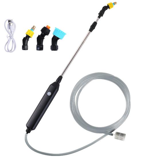 1 Set Electric Watering Sprayer Extendable Handle Stainless Steel USB Rechargeable Handheld Sprayer Wand for Garden