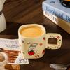 Милая мультяшная керамическая кружка в форме куба с животным для питья воды для пары, студенческая чашка для завтрака, кофейная чашка