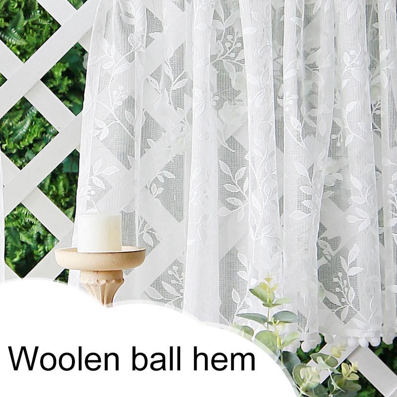 1 шт. Короткие шторы Окно Дверь винного шкафа Полиэстер Французский стиль Кружево Кухня Маленький ламбрекен Жаккард Полупрозрачные с оборками Штора