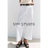 Summer New Women clothes French style Five-Pocket Design With Belt High Waist Wide Leg Denim Trousers 1889152