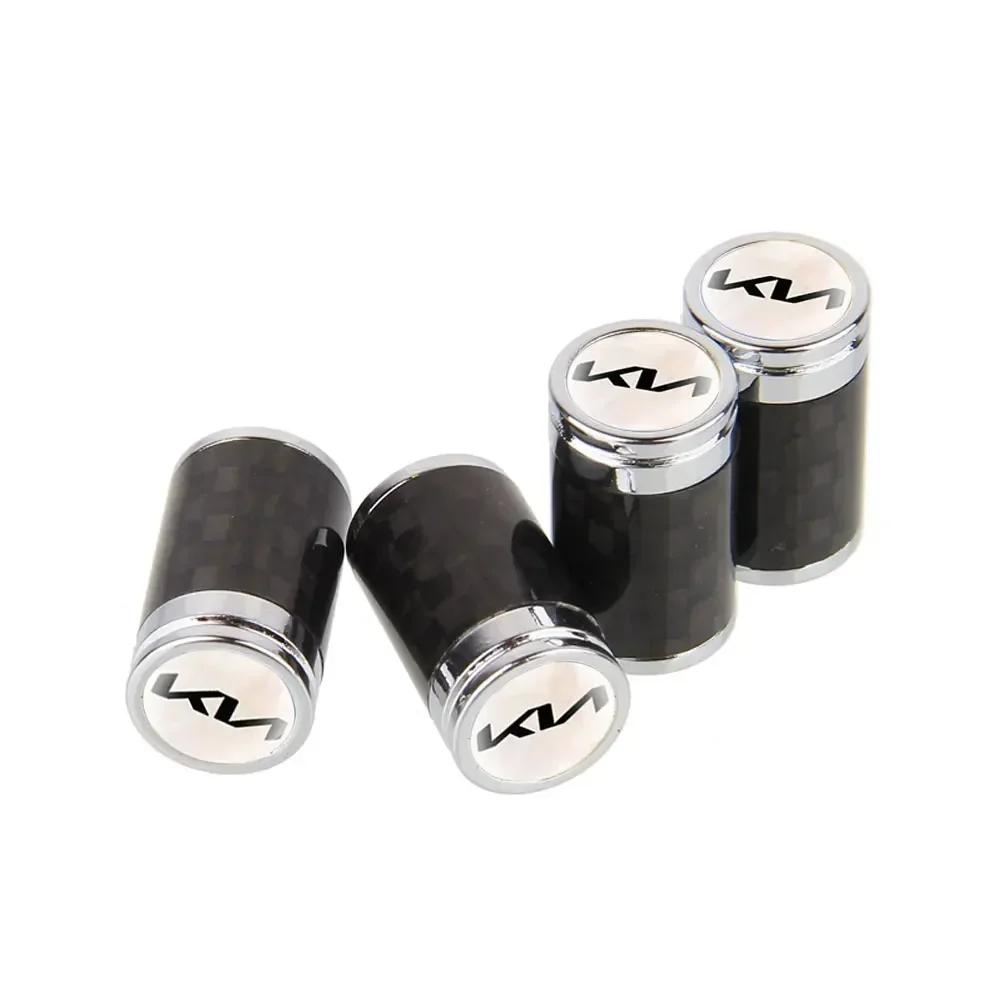 Carbon Fiber Car Tyre Valve Stem Caps for KIA Cerato Ceed K2 K3 K5 Rio Forte Cerato Sorento Optima Picanto Sportage Accessories YO7