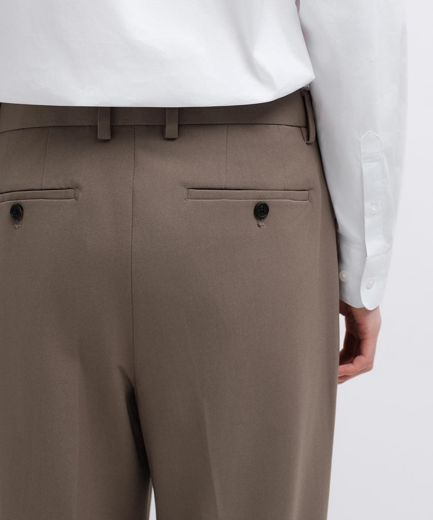 MUSINSA STANDARD Real Wide Hidden Banding Slacks [Dusty Beige]