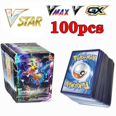 100 шт. Карты Покемон VSTAR GX EX VMAX MEGA TAG TEAM Энергия Тренер Чаризард Пикачу Редкая Коллекция Боевая Карта A38