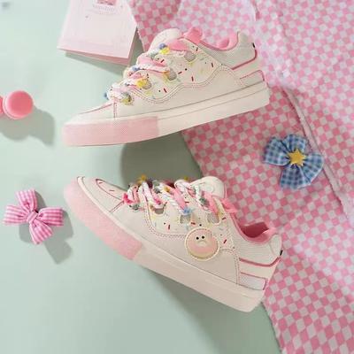 Нишевые дофаминовые туфли-пончики, ретро-сплайсинг, платформа, нескользящие туфли-хлебцы, универсальные кроссовки для скейтборда в стиле Гочао, женские