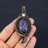 Russian Charoite, Moonstone Gemstone Pure Copper Wire Wrapped Designer Handmade Pendant Jewelry For Gift