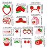 Strawberry Photo Booth Props Red Dress Up Costume Mask  Birthday Wedding Decor