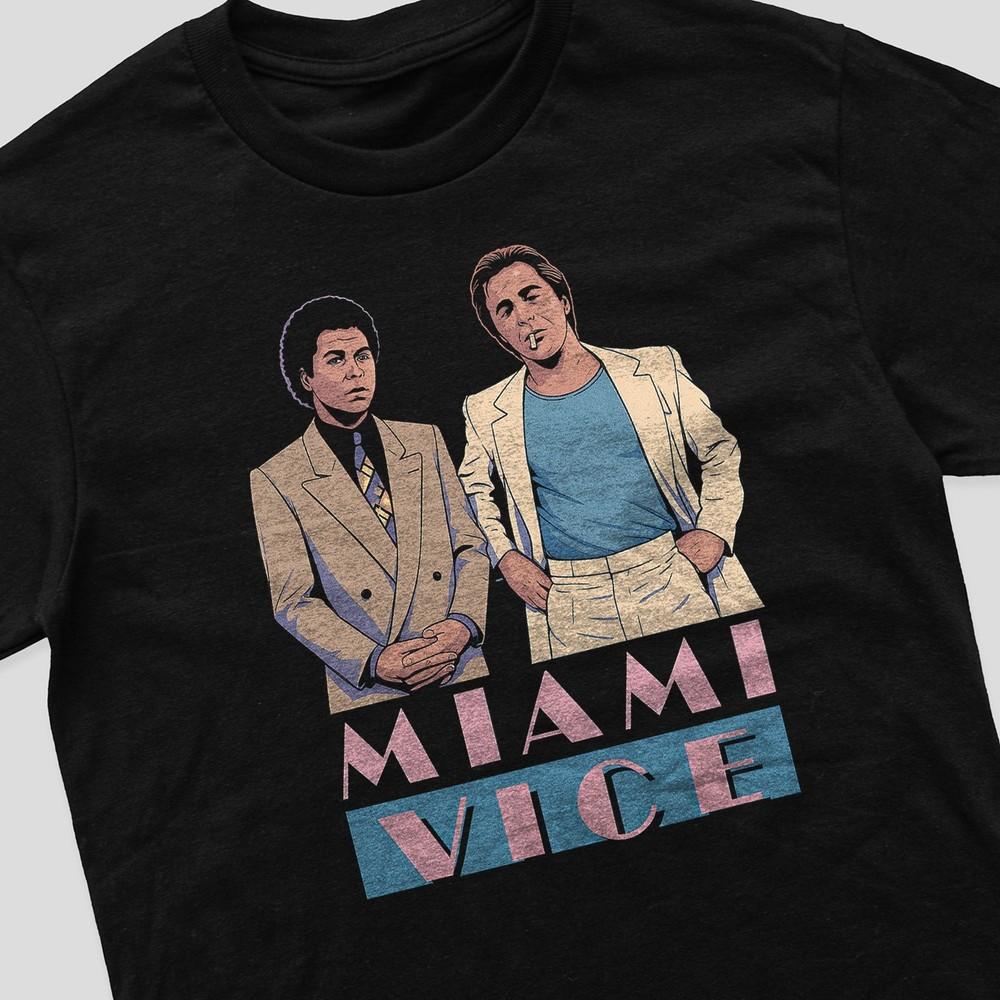 Vintage Retro T-Shirt Miami Vice Movie Merch Gift For Men Movie Fans