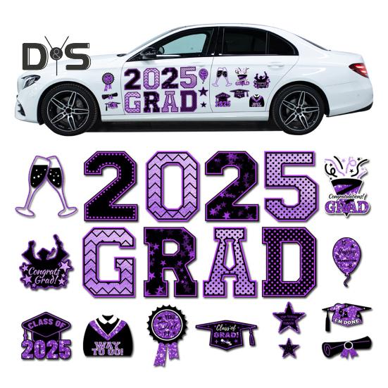 Магниты на автомобиль с поздравлениями с выпускным 2025 года, набор магнитных наклеек с поздравлениями с выпускным, магниты для украшения выпускного вечера, для автомобилей, почтового ящика на холодильник и гараж