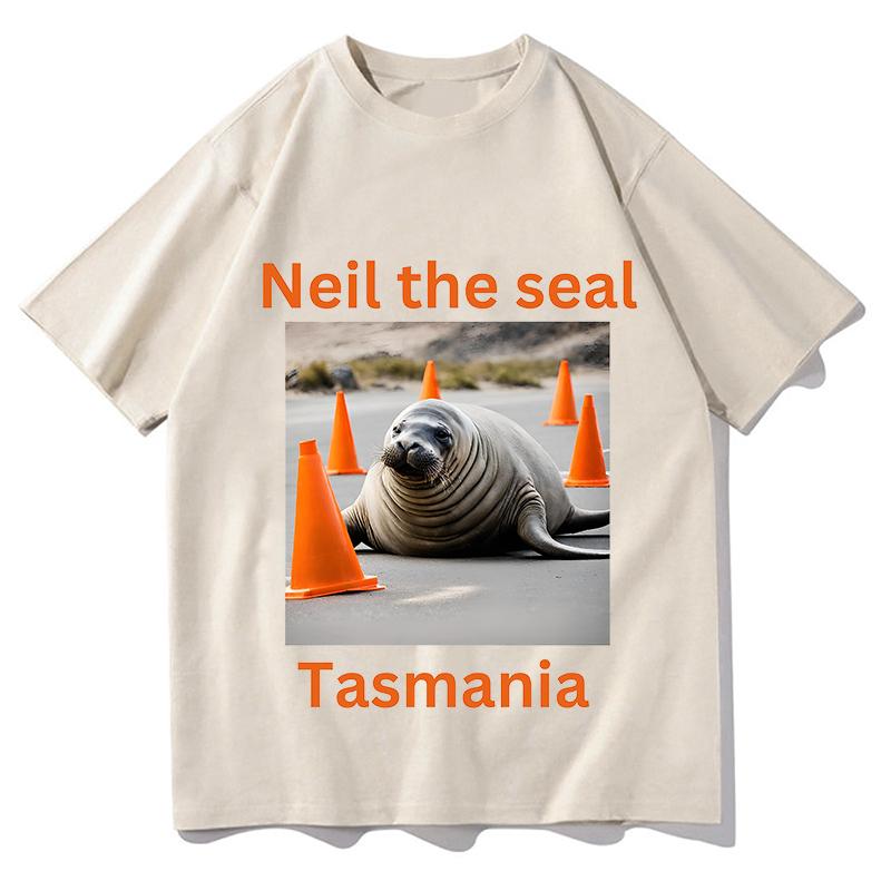 Neil The Seal Tour TShirts Fashion Summer Pure Cotton Oneck Short Sleeve Vintage Graphic Unisex Aesthetic Clothing Streetwear