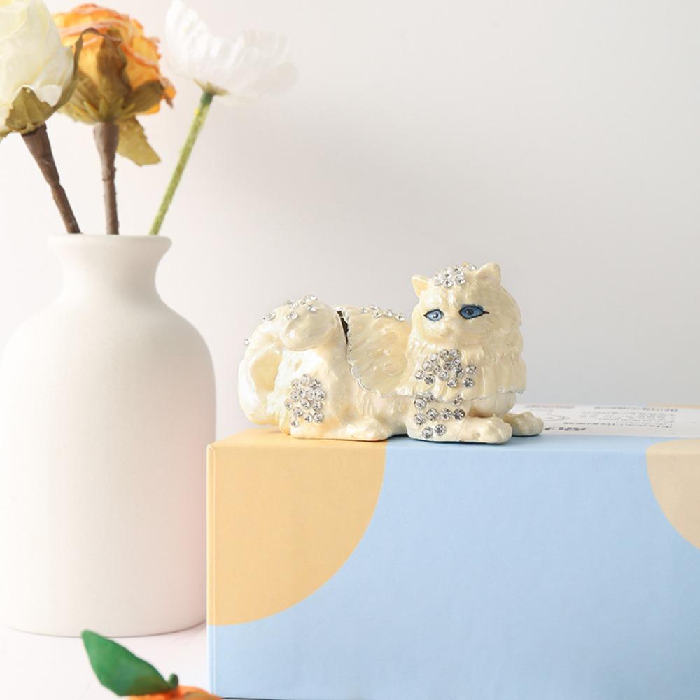 Animal Figurine Enamel Jewelry Box Ring Holder Trinket Organizer Jewelry Storage Box Desk Storage