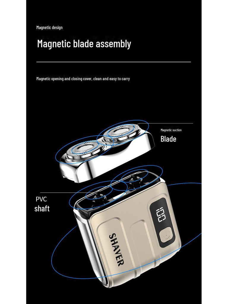 Compact Silent Electric Travel Razor for Men
