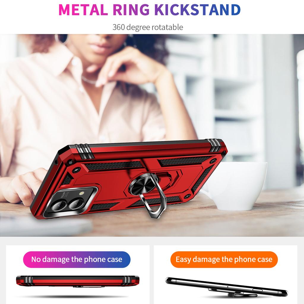 Для Motorola Moto G Stylus 5G (2023) Чехол для телефона ПК+ТПУ с кольцом-держателем и подставкой, противоударный