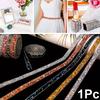 1x90cm Rhinestones Shiny Clothing Accessories Lace Band Self Adhesive Crafting Material DIY Christmas Multi-color